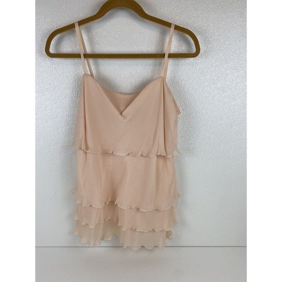 Dana Buchman Womens' Silk Sleeveless Layered Drapey Feminine Flowy Peach Top 10 - Picture 1 of 11